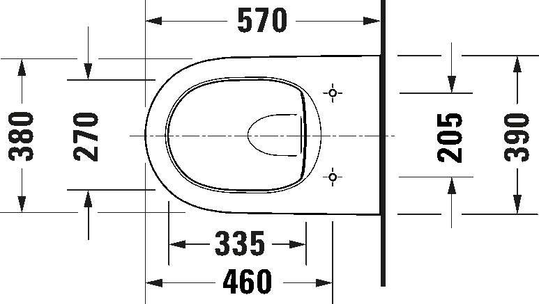 Piekaramais tualetes pods DuravitQatego Rimless, bez vāka, 380x570 mm, Durafix, balts