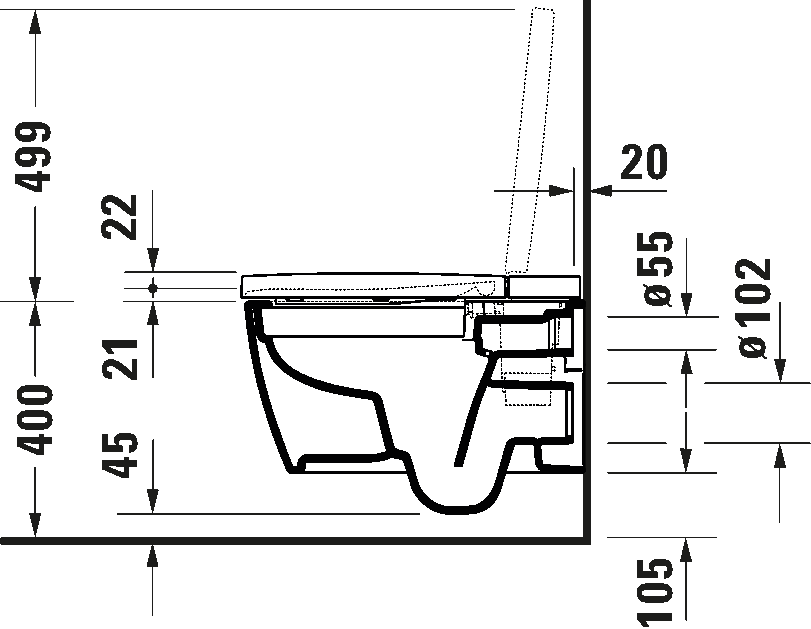 Piekaramais tualetes pods ar bide Duravit tarck f Lite Compact Rimless SensoWash, ar vāku, 378x575 mm, balts HG