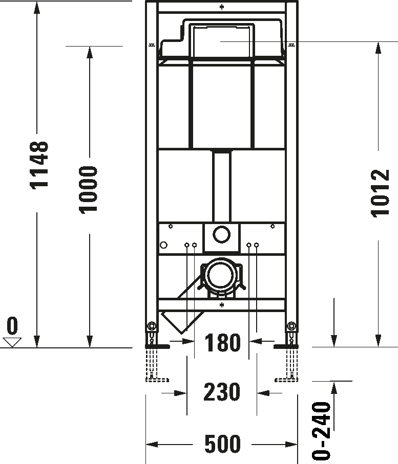 Montāžas rāmis Duravit DuraSystem® Basic, 500x155 mm, h=1148 mm