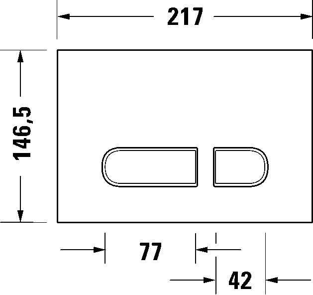 Poga iebūvējamam rāmim Duravit DuraSystem® A1, 217 x 147 mm, hroms